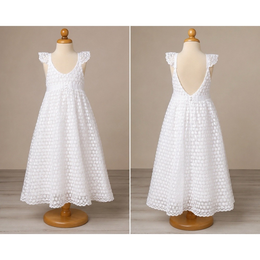 Show Me Your Mumu Flower Girl Dress 7Y Darling DRESS-IVORY Daisy Embroidery